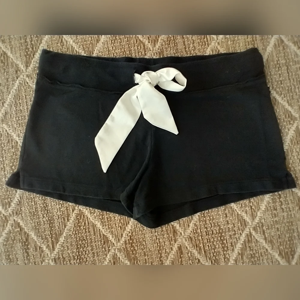 Low Rise Short Shorts Yoga/ Athletic Adjustable White Satin Bow - Picture 6 of 16